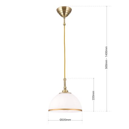 Lampadario a sospensione con filo OLD LAMP 1xE27/40W/230V bianco/ottone