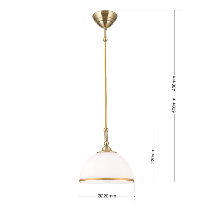 Lampadario a sospensione con filo OLD LAMP 1xE27/40W/230V bianco/ottone