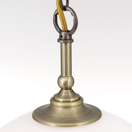 Lampadario a sospensione con catena OLD LAMP 1xE27/40W/230V diametro 30 cm bianco/ottone