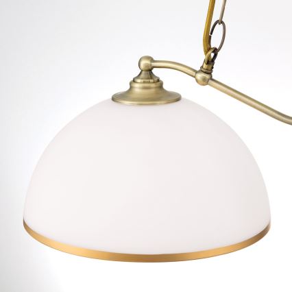 Lampadario a sospensione con catena OLD LAMP 2xE27/40W/230V bianco/ottone
