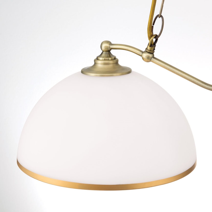Lampadario a sospensione con catena OLD LAMP 2xE27/40W/230V bianco/ottone