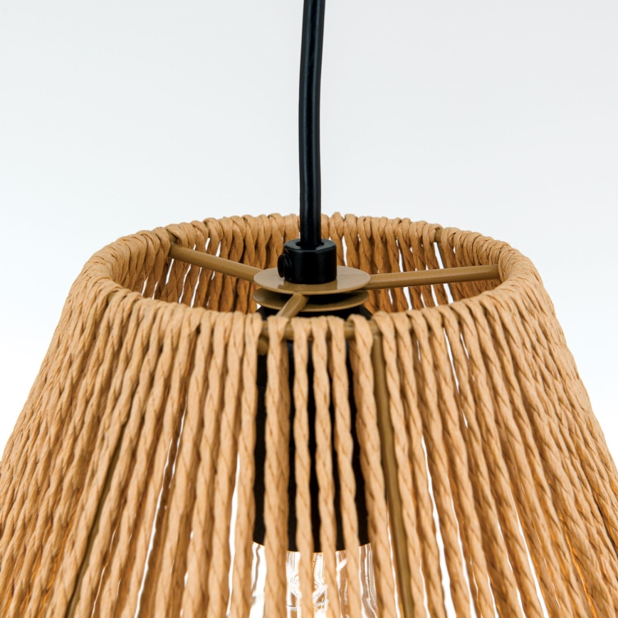 Lampadario a sospensione con filo JUNGLE 1xE27/40W/230V diametro 31 cm canapa