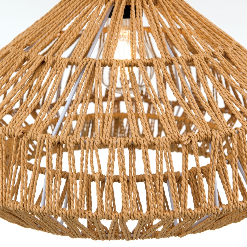 Lampadario a sospensione con filo BASKET 1xE27/40W/230V diametro 40 cm canapa