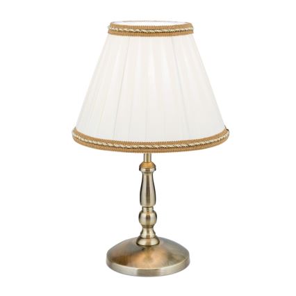 Lampada da tavolo TONIA 1xE27/60W/230V diametro 25 cm bianco/bronzo