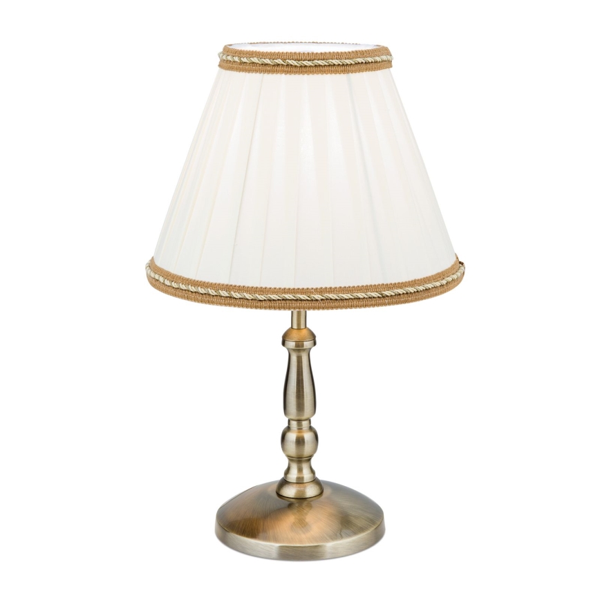 Lampada da tavolo TONIA 1xE27/60W/230V diametro 25 cm bianco/bronzo
