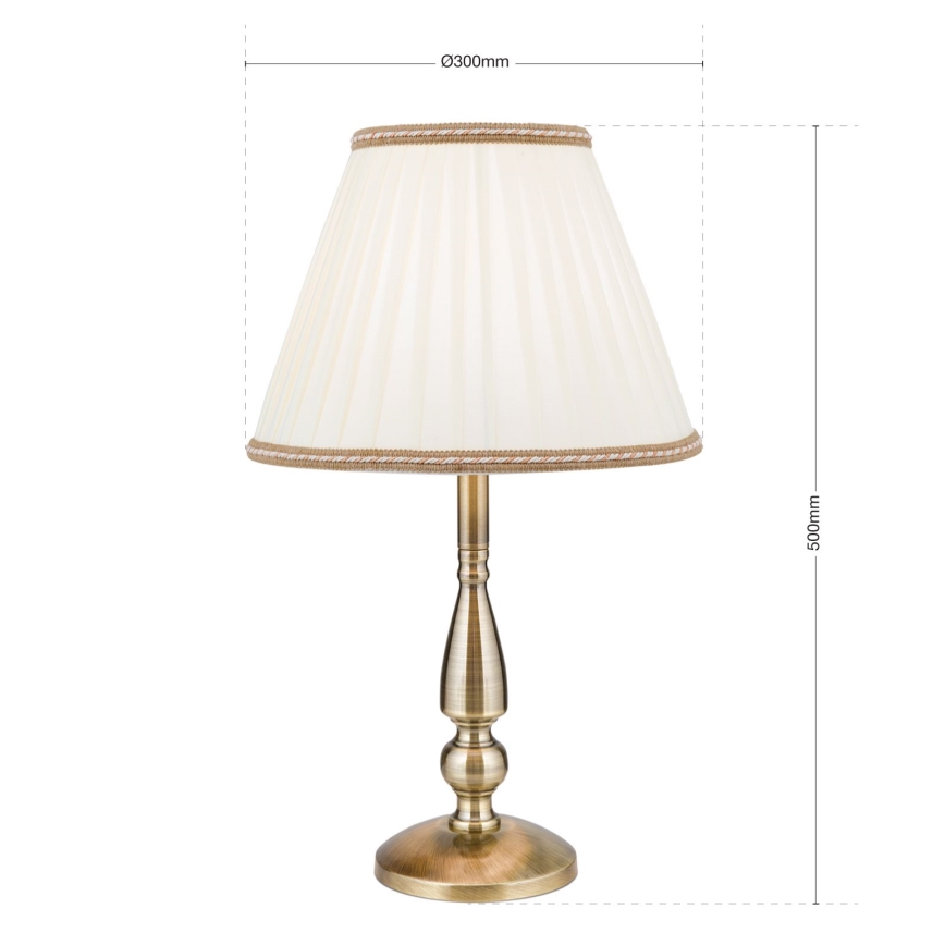 Lampada da tavolo TONIA 1xE27/60W/230V diametro 30 cm bianco/bronzo