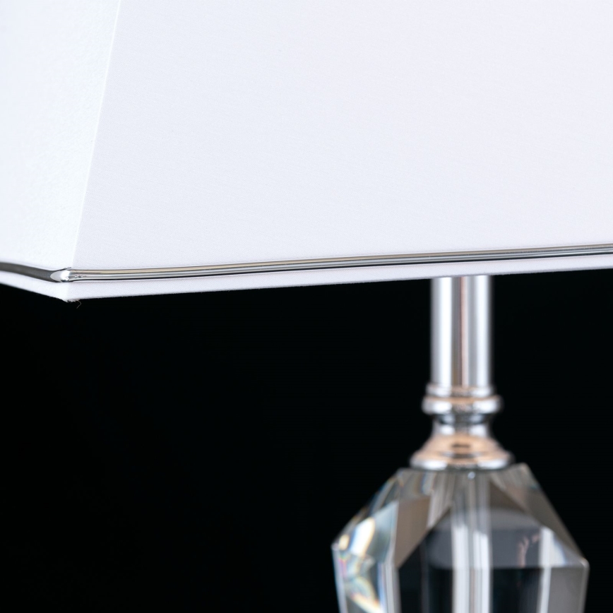 Lampada da tavolo di cristallo VERONIQUE 1xE27/60W/230V bianco/cromo