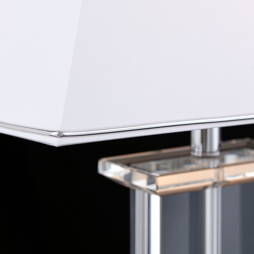Lampada da tavolo di cristallo VERONIQUE 1xE27/60W/230V bianco/limpido