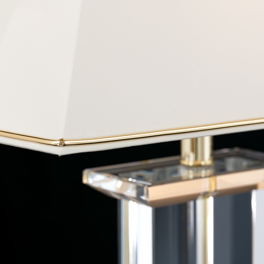Lampada da tavolo di cristallo VERONIQUE 1xE27/60W/230V color crema/limpido