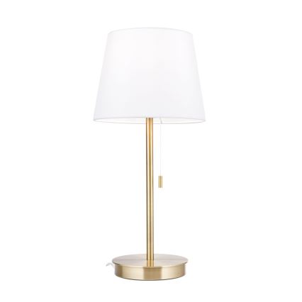 Lampada da tavolo con porta USB LUDWIG 1xE27/40W/230V 50 cm bianco/oro