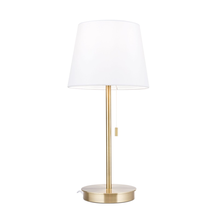 Lampada da tavolo con porta USB LUDWIG 1xE27/40W/230V 50 cm bianco/oro