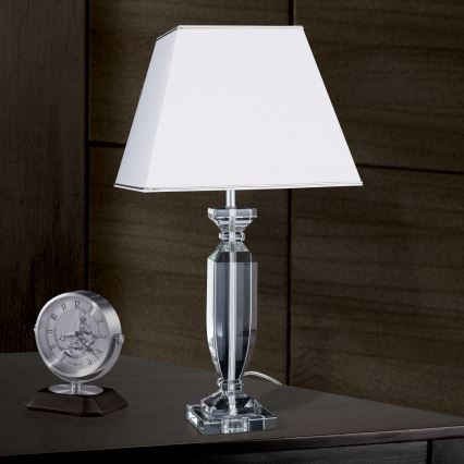 Lampada da tavolo di cristallo POKAL 1xE27/60W/230V bianco/limpido
