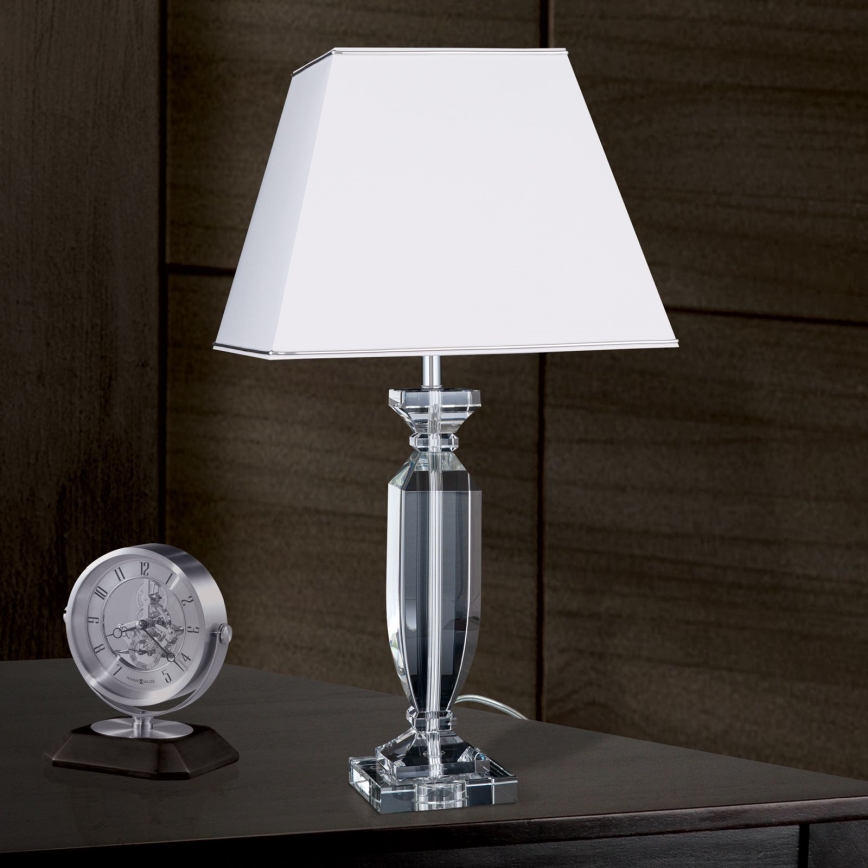 Lampada da tavolo di cristallo POKAL 1xE27/60W/230V bianco/limpido