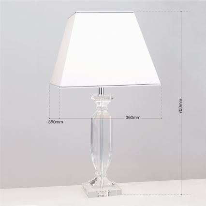 Lampada da tavolo di cristallo POKAL 1xE27/60W/230V bianco/limpido