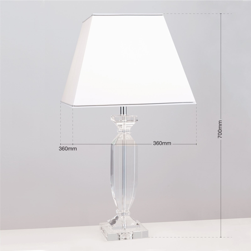 Lampada da tavolo di cristallo POKAL 1xE27/60W/230V bianco/limpido