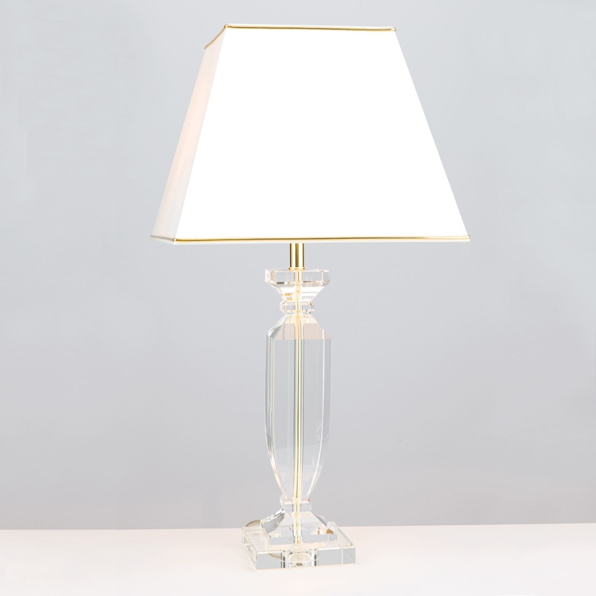 Lampada da tavolo di cristallo POKAL 1xE27/60W/230V color crema/limpido