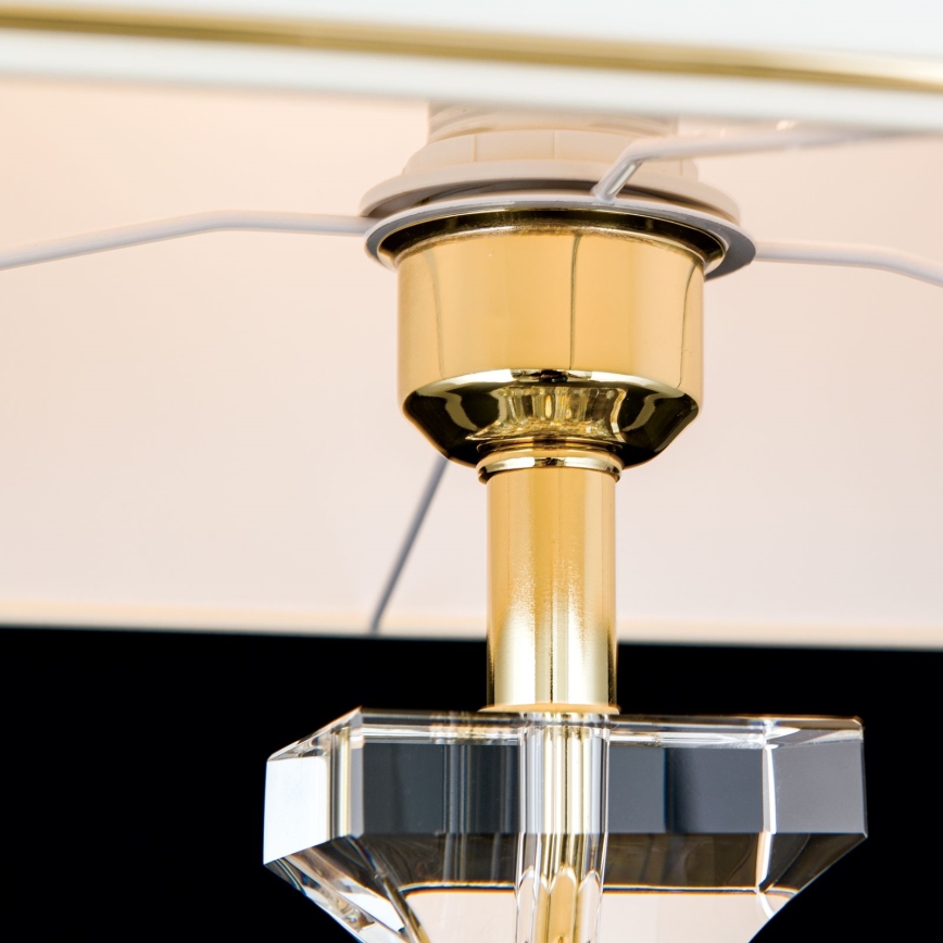 Lampada da tavolo di cristallo POKAL 1xE27/60W/230V color crema/limpido