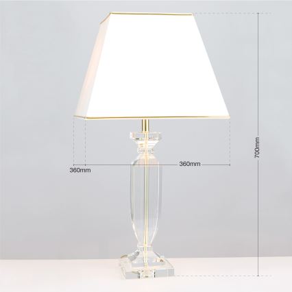 Lampada da tavolo di cristallo POKAL 1xE27/60W/230V color crema/limpido