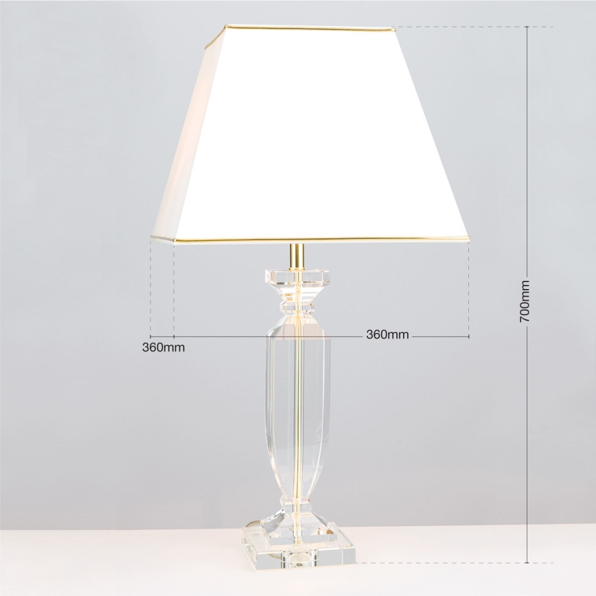 Lampada da tavolo di cristallo POKAL 1xE27/60W/230V color crema/limpido