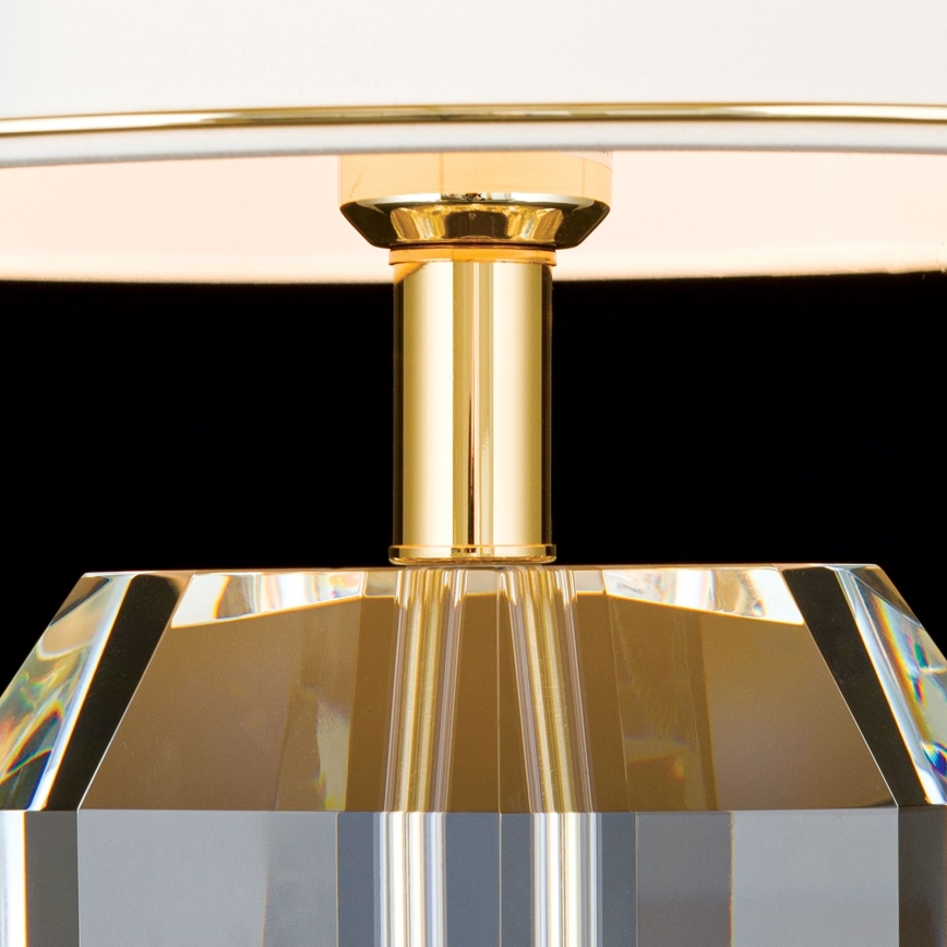 Lampada da tavolo di cristallo ALEXIS 1xE27/60W/230V color crema/oro/limpido