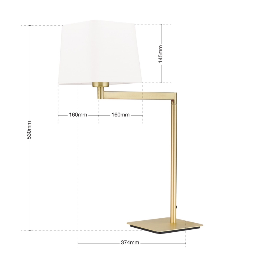 Lampada da tavolo CARLTON 1xE27/40W/230V bianco/oro