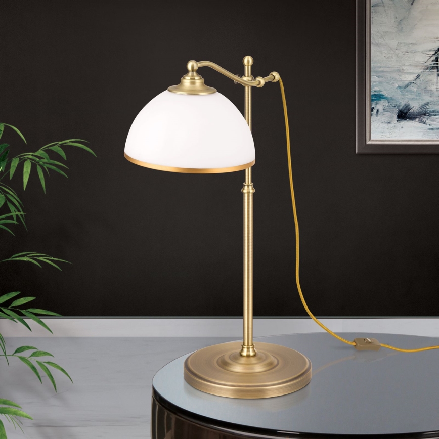 Lampada da tavolo OLD LAMP 1xE27/40W/230V 65 cm bianco/ottone