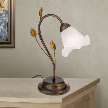 Lampada da tavolo SISI 1xE14/40W/230V bronzo/patina
