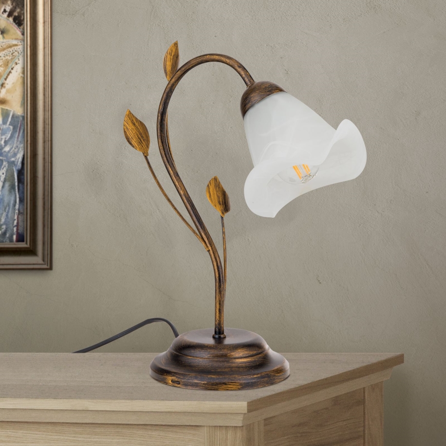 Lampada da tavolo SISI 1xE14/40W/230V bronzo/patina
