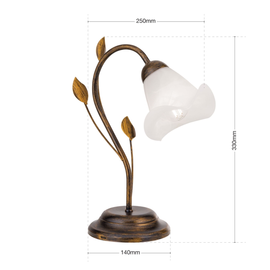 Lampada da tavolo SISI 1xE14/40W/230V bronzo/patina
