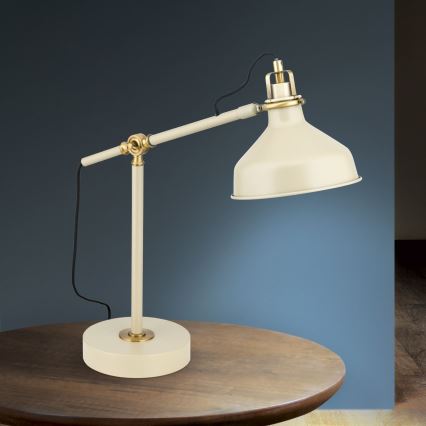 Lampada da tavolo SCHILLER 1xE27/40W/230V color crema/bronzo