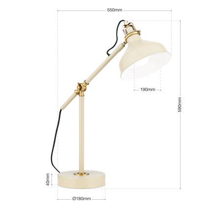 Lampada da tavolo SCHILLER 1xE27/40W/230V color crema/bronzo