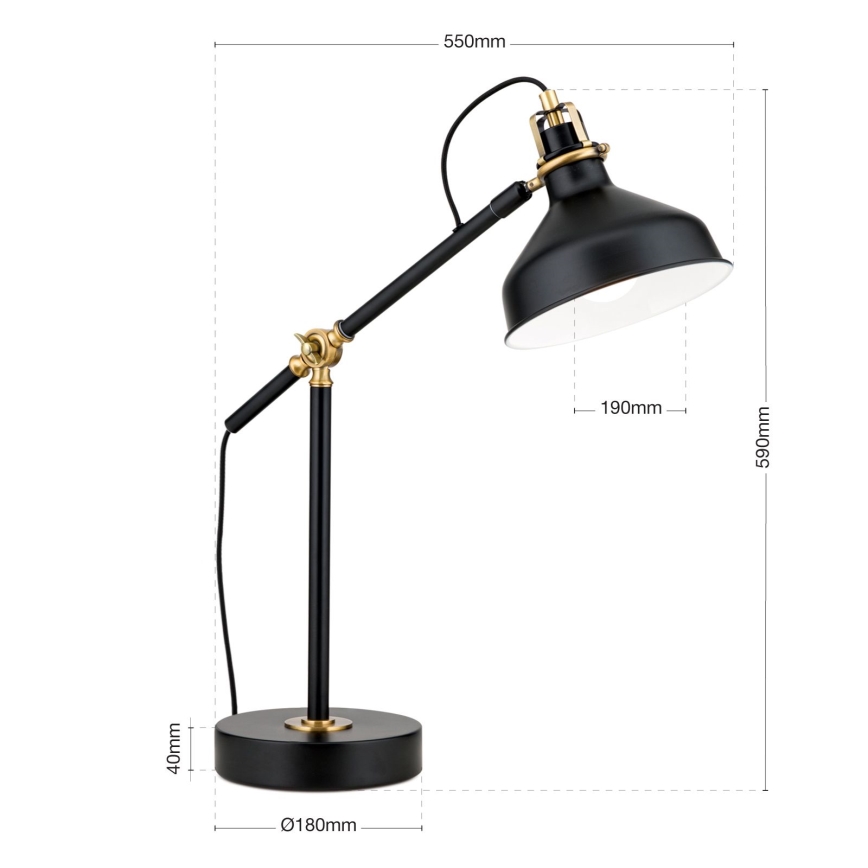 Lampada da tavolo SCHILLER 1xE27/40W/230V nero/bronzo