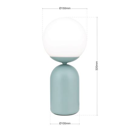 Lampada da tavolo STANLEY 1xE14/25W/230V ceramiche/menta