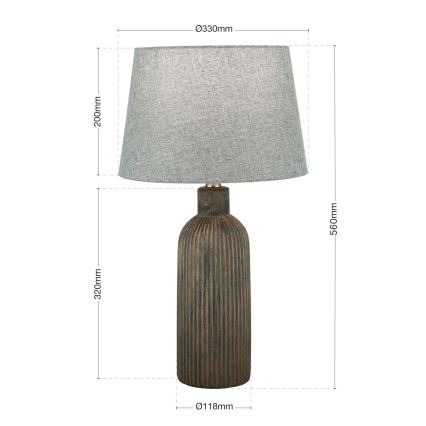 Lampada da tavolo ORCHID 1xE27/40W/230V ceramiche marrone/grigio