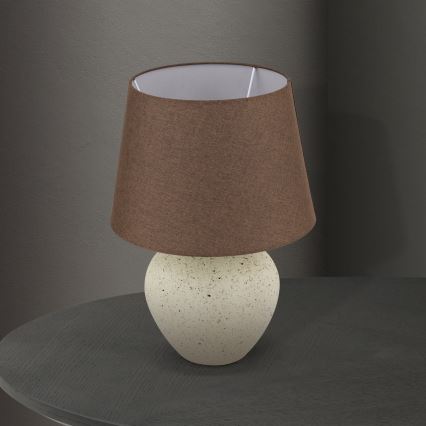 Lampada da tavolo MASAI 1xE27/40W/230V ceramiche marrone/beige
