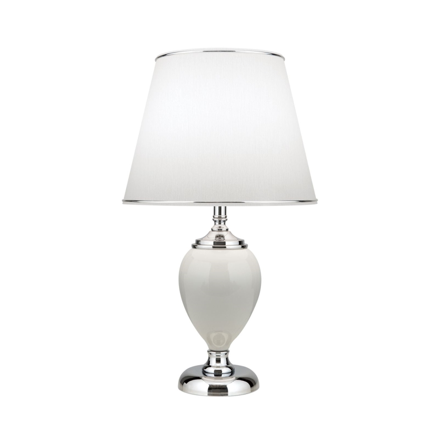 Lampada da tavolo OVUM 1xE27/40W/230V 48 cm ceramiche bianco/cromo lucido