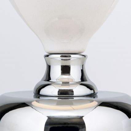 Lampada da tavolo OVUM 1xE27/40W/230V 48 cm ceramiche bianco/cromo lucido