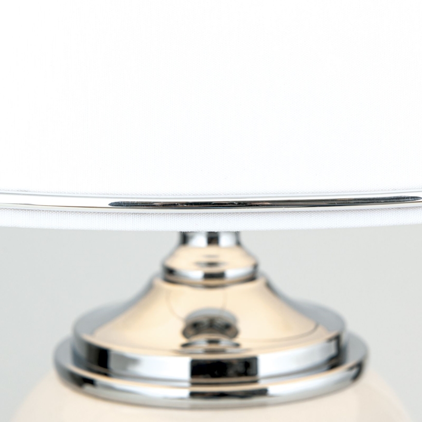 Lampada da tavolo OVUM 1xE27/40W/230V 48 cm ceramiche bianco/cromo lucido