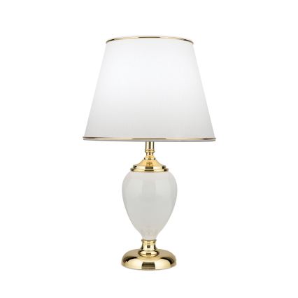 Lampada da tavolo OVUM 1xE27/40W/230V 48 cm ceramiche bianco/oro