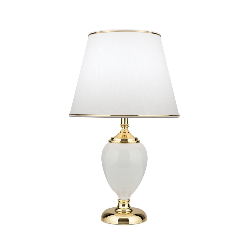 Lampada da tavolo OVUM 1xE27/40W/230V 48 cm ceramiche bianco/oro