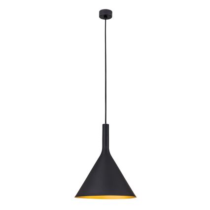 Lampada a sospensione su cavo GUNDA 1xE27/60W/230V Ø 25 cm nero/oro