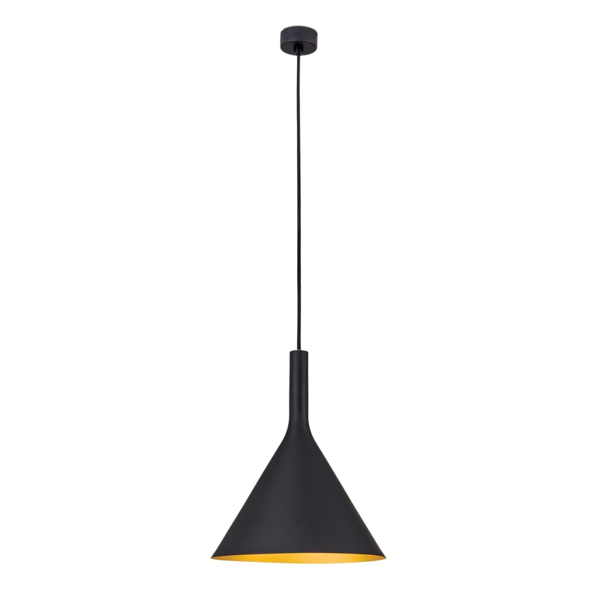 Lampada a sospensione su cavo GUNDA 1xE27/60W/230V Ø 25 cm nero/oro