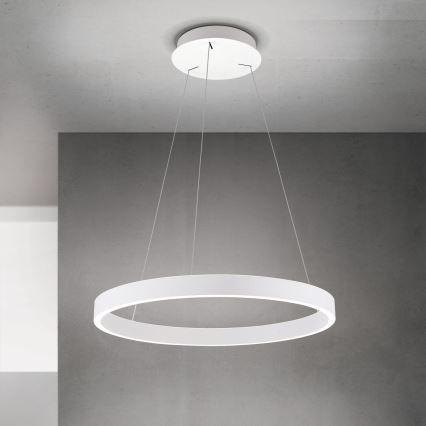 Lampadario LED dimmerabile a sospensione con cavo KOLK LED/60W/230V 2700/3000/4000K Ø 60 cm bianco