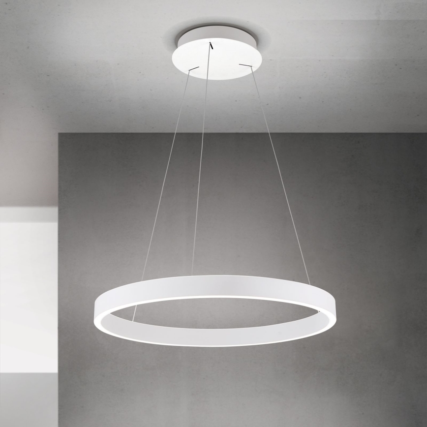 Lampadario LED dimmerabile a sospensione con cavo KOLK LED/60W/230V 2700/3000/4000K Ø 60 cm bianco