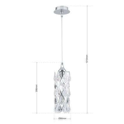 Lampadario a sospensione con cavo RITA 1xG9/40W/230V cromo lucido
