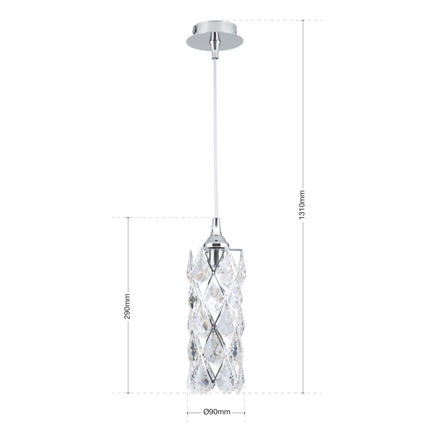 Lampadario a sospensione con cavo RITA 1xG9/40W/230V cromo lucido