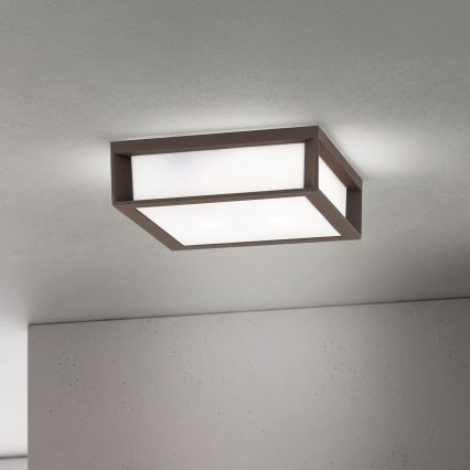 Lampada da esterno HENRY 2xE27/15W/230V 26x26 cm IP44 marrone