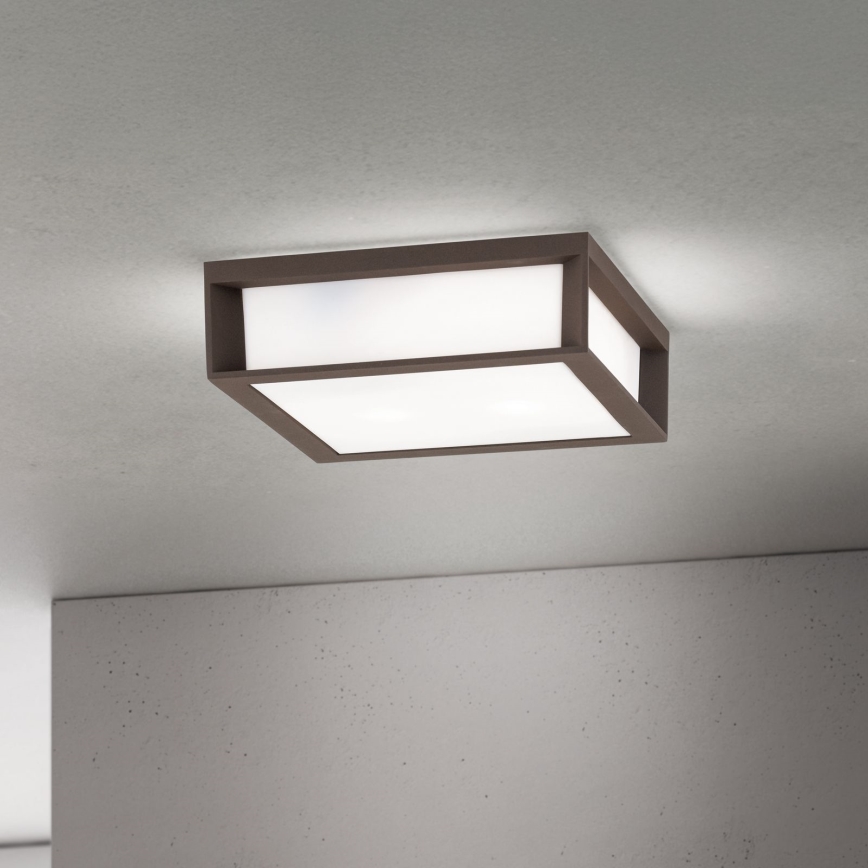 Lampada da esterno HENRY 2xE27/15W/230V 26x26 cm IP44 marrone