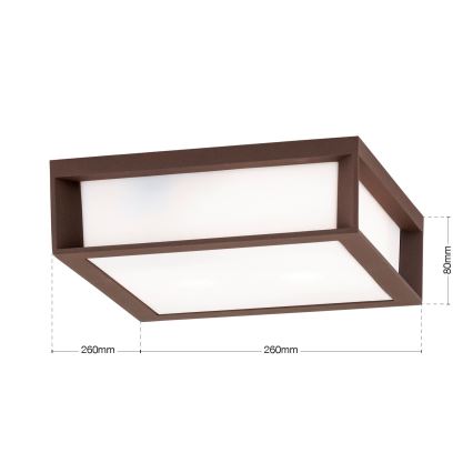 Lampada da esterno HENRY 2xE27/15W/230V 26x26 cm IP44 marrone
