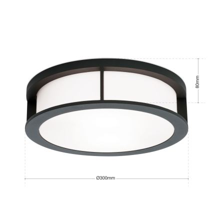 Lampada da esterno HENRY 2xE27/15W/230V Ø 30 cm IP44 antracite